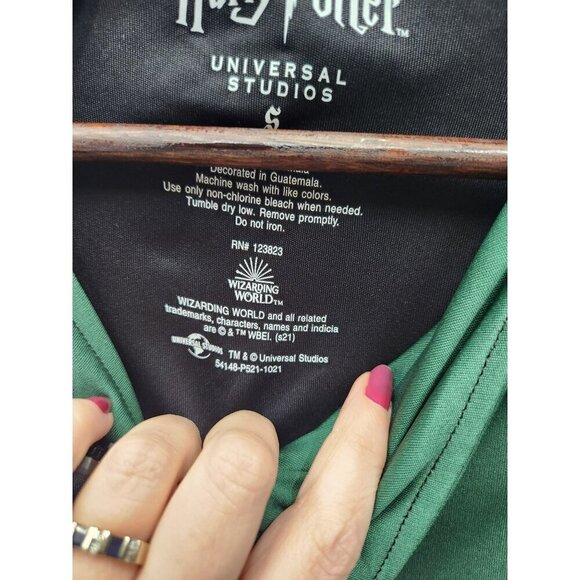 Harry Potter Slytherin Hoodie Jacket S Black & Green Universal Studios Polyester - Picture 4 of 7